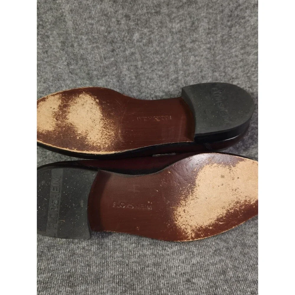 Florsheim Como Strap Loafers Mens 11.5 B Burgundy Leather Slip On Dress Shoes